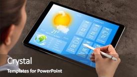  Presentation with weather - PPT theme with weekly weather forecast on table background and a tawny brown colored foreground