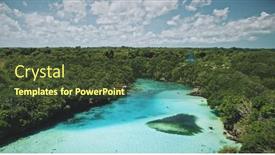  Presentation with serene - Audience pleasing PPT theme consisting of weekuri-limpid-lake-with-salt backdrop and a tawny brown colored foreground