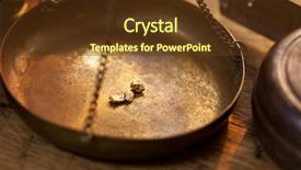  Presentation with weighing scale - Slides enhanced with weighing a gold nugget background and a tawny brown colored foreground