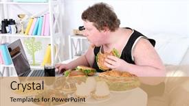  Presentation with fat - Presentation featuring weight - fat man has a big background and a coral colored foreground