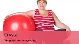  Presentation with fat - PPT theme consisting of weight - fitness for fat woman isolated background and a  colored foreground