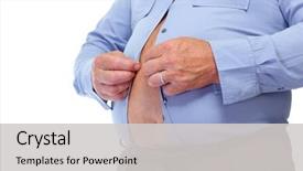  Presentation with obesity - Beautiful slides featuring weight - senior man with big fat backdrop and a light gray colored foreground