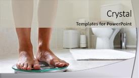  Presentation with bathroom - Audience pleasing presentation theme consisting of weight - standing on bathroom scale concept backdrop and a light gray colored foreground