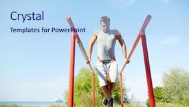  Presentation with parallel - Colorful PPT theme enhanced with weight belt on parallel backdrop and a light blue colored foreground