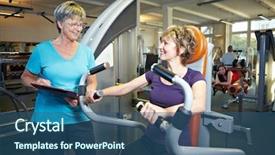  Presentation with rowing - Amazing slides having weight exercise - fitness trainer explaining rowing machine backdrop and a  colored foreground