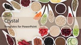  Presentation with health diet - Theme with weight loss diet health food background and a soft green colored foreground