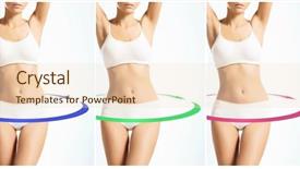  Presentation with body fat - PPT theme enhanced with collage of different photos of female body with drawing arrows fat lose health sport fitness nutrition weight loss diet liposuction healthy life-style concept background and a lemonade colored foreground