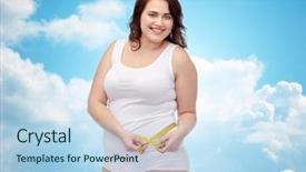  Presentation with weight loss lose text - PPT theme with weight loss diet slimming size background and a light blue colored foreground