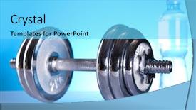  Presentation with dumbell - Beautiful PPT layouts featuring weight loss fitnes dumbell backdrop and a arctic colored foreground