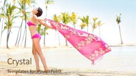 Presentation with hawaii - Amazing PPT theme having weight loss free - beach woman pretty happy backdrop and a lemonade colored foreground