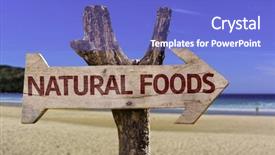  Presentation with foods - Presentation theme with weight loss free - natural foods wooden sign background and a cobalt blue colored foreground