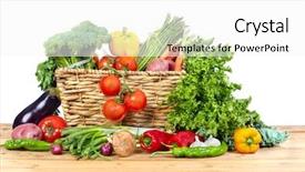  Presentation with border organic vegetables on wood - Colorful PPT layouts enhanced with weight loss free - organic vegetables in basket backdrop and a white colored foreground