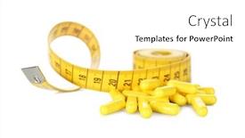  Presentation with weight loss - Beautiful slides featuring weight-loss-supplements-and-measuring backdrop and a white colored foreground