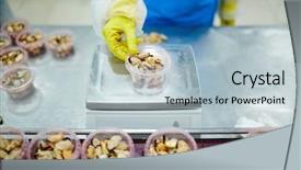  Presentation with plastic container - Colorful presentation theme enhanced with weight of mussels in small backdrop and a  colored foreground