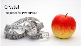  Presentation with tape measure - Presentation theme featuring weight watcher - apple and tape measure that background and a  colored foreground