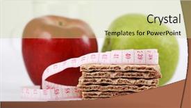  Presentation with healthy snack - Presentation with weight watcher - healthy snack for fitness background and a soft green colored foreground