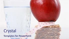  Presentation with healthy snack - Slides with weight watcher - healthy snack for fitness background and a sky blue colored foreground