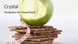  Presentation with healthy snack - Colorful presentation theme enhanced with weight watcher - healthy snack for fitness backdrop and a  colored foreground