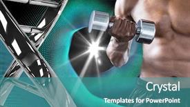  Presentation with blue lights - Audience pleasing presentation design consisting of weight with iron dna backdrop and a teal colored foreground