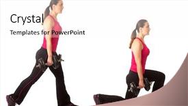  Presentation with tv show studio camera - Slides with weighted lunge exercise studio shot background and a white colored foreground