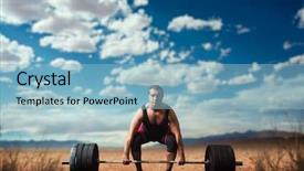  Presentation with weightlifting - PPT theme with weightlifting - male weightlifter prepares to take background and a  colored foreground