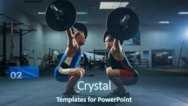  Presentation with respiratory system male anatomy - Colorful slides enhanced with weightlifting - two male weightlifters doing squats backdrop and a ocean colored foreground