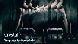  Presentation with weightlifting - Slide set consisting of weightlifting - weightlifter clapping hands and preparing background and a wine colored foreground