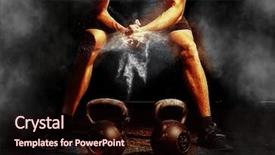  Presentation with weightlifting - Slides having weightlifting - weightlifter clapping hands and preparing background and a wine colored foreground