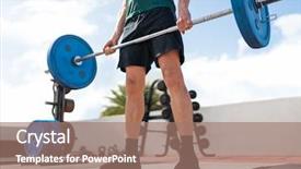  Presentation with powerlifting - Presentation with weightlifting fitness man bodybuilding background and a coral colored foreground