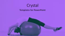  Presentation with woman sport - Presentation design featuring weights at sport club duo background and a  colored foreground