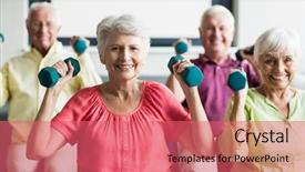  Presentation with retirement - PPT theme with weights in a retirement home background and a  colored foreground