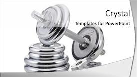  Presentation with bodybuilding - Presentation theme enhanced with weights on white background sport background and a white colored foreground
