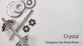  Presentation with healthy-lifestyle - Beautiful slide deck featuring weights on white background backdrop and a light gray colored foreground