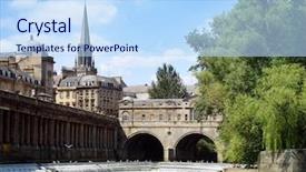  Presentation with bridge - Slide set having weir river avon bath background and a sky blue colored foreground