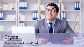  Presentation with acting - Amazing PPT theme having weird - funny businessman clown acting silly backdrop and a light blue colored foreground