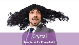  Presentation with funny - Amazing slides having weird - funny businessman with female wig backdrop and a coral colored foreground