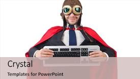  Presentation with clothing - Beautiful slides featuring weird - man wearing red clothing backdrop and a soft green colored foreground