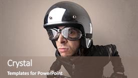  Presentation with bike - Audience pleasing slide deck consisting of weird - nerd young foolish biker backdrop and a violet colored foreground