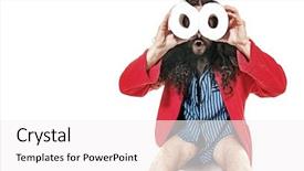  Presentation with toilet - Colorful presentation theme enhanced with weird - nerdy guy sitting backdrop and a white colored foreground