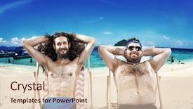  Presentation with vacation - Amazing PPT layouts having weird - two nerdy guys on vacation backdrop and a lemonade colored foreground