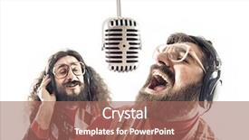  Presentation with two plastic bottles milk - Beautiful slides featuring weird - two nerdy guys singing backdrop and a coral colored foreground