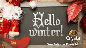  Presentation with blackboard - Beautiful presentation design featuring welcom 2016 - blackboard with the text hello backdrop and a tawny brown colored foreground