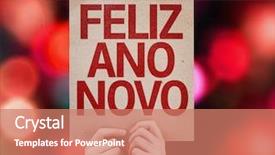  Presentation with new year card - Colorful PPT layouts enhanced with welcom 2016 - happy new year in portuguese backdrop and a coral colored foreground