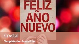  Presentation with new year card - Colorful PPT theme enhanced with welcom 2016 - happy new year in spanish backdrop and a coral colored foreground