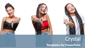  Presentation with african american business - Colorful slide deck enhanced with welcome - collage of beautiful braided hair backdrop and a teal colored foreground