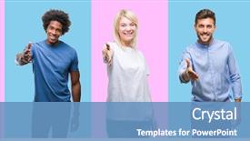  Presentation with friendly - Theme with welcome - collage of group of young background and a teal colored foreground