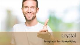  Presentation with business casual - Beautiful theme featuring welcome - handsome man wearing casual white backdrop and a  colored foreground