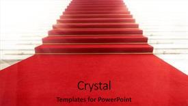  Presentation with red carpet - PPT layouts with welcome - image on the staircase background and a crimson colored foreground