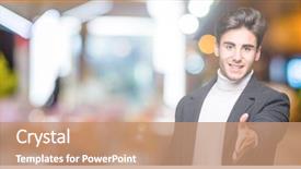  Presentation with winter - Cool new PPT theme with welcome - young elegant man wearing winter backdrop and a coral colored foreground