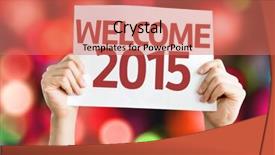  Presentation with colorful fancy carp fish koi - Amazing slide deck having welcome 2015 card with colorful backdrop and a coral colored foreground